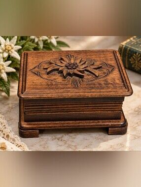 Vintage REUGE Swiss Music Box – Carved Wood Case